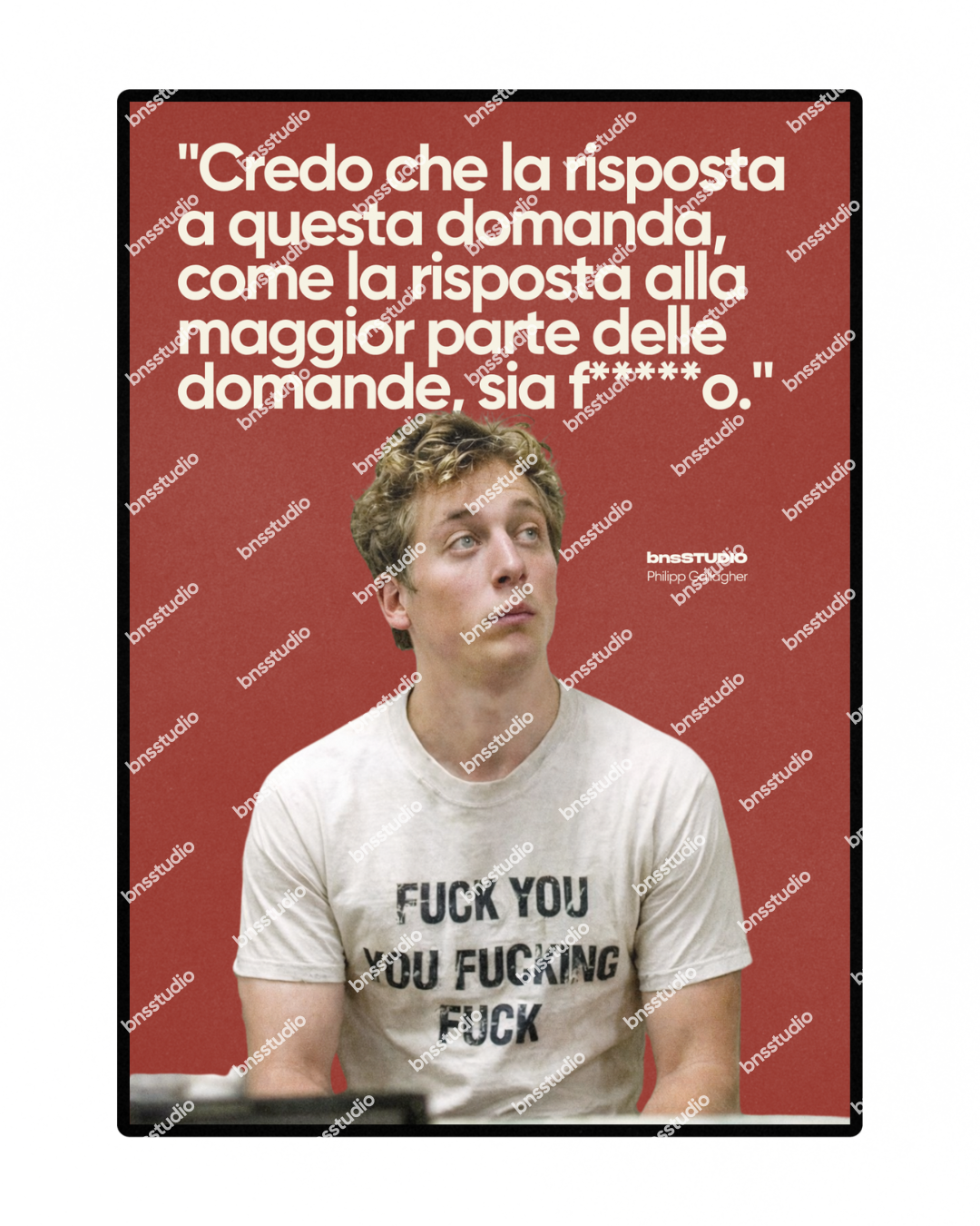 "Credo che la risposta a questa domanda sia f*****o"