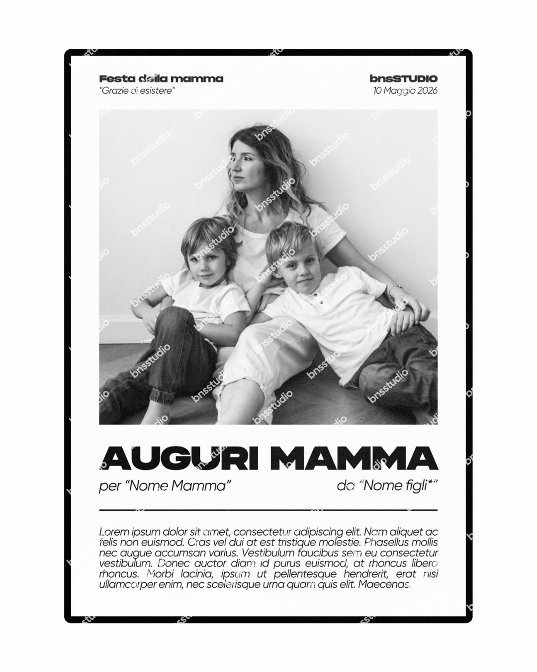 Auguri mamma - Poster personalizzato